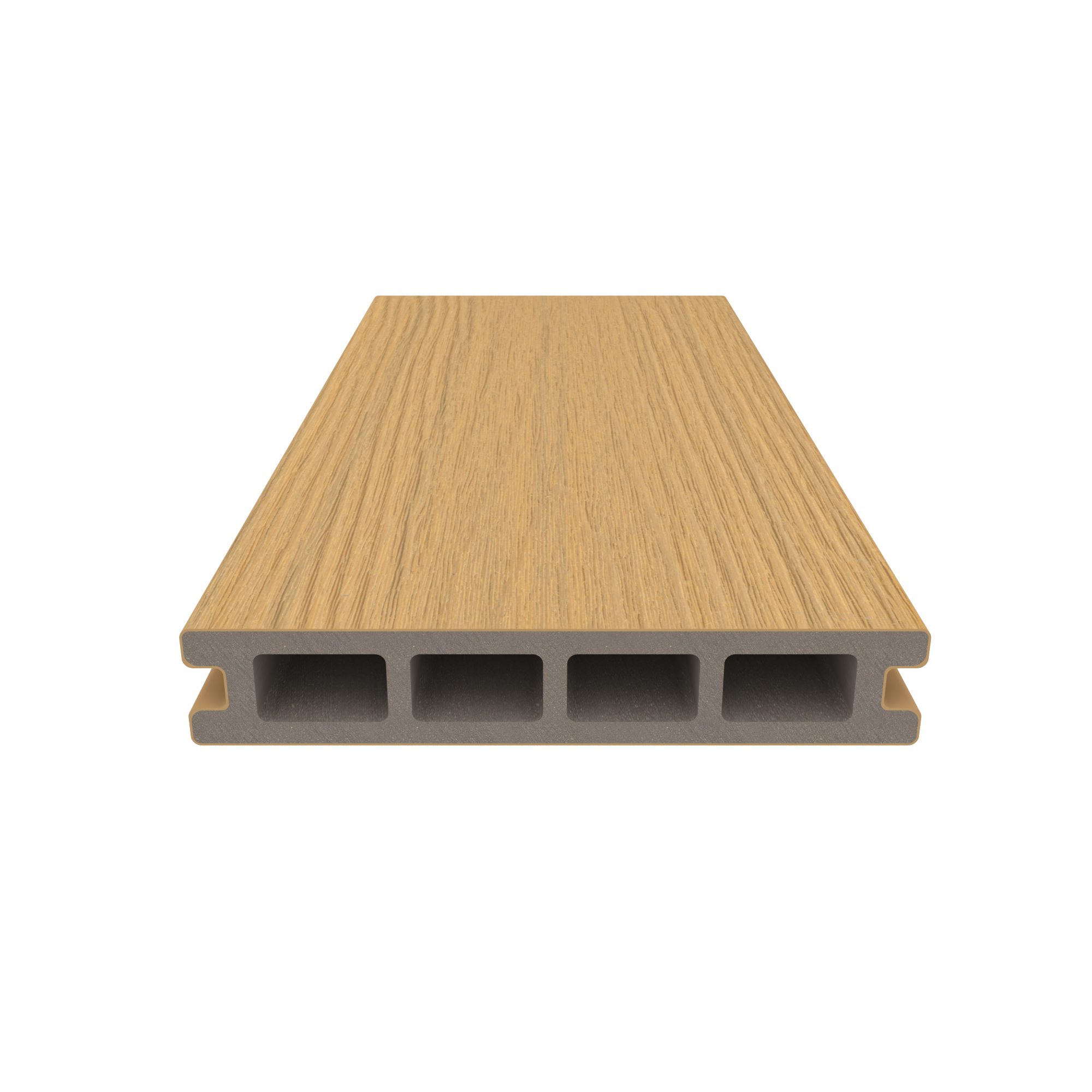 Gartenwelt Riegelsberger Terrasse WPC Terrassendiele 25x140 mm Hohlprofil ummantelt, Beidseitig verwendbar - Holzmaserung grob und fein