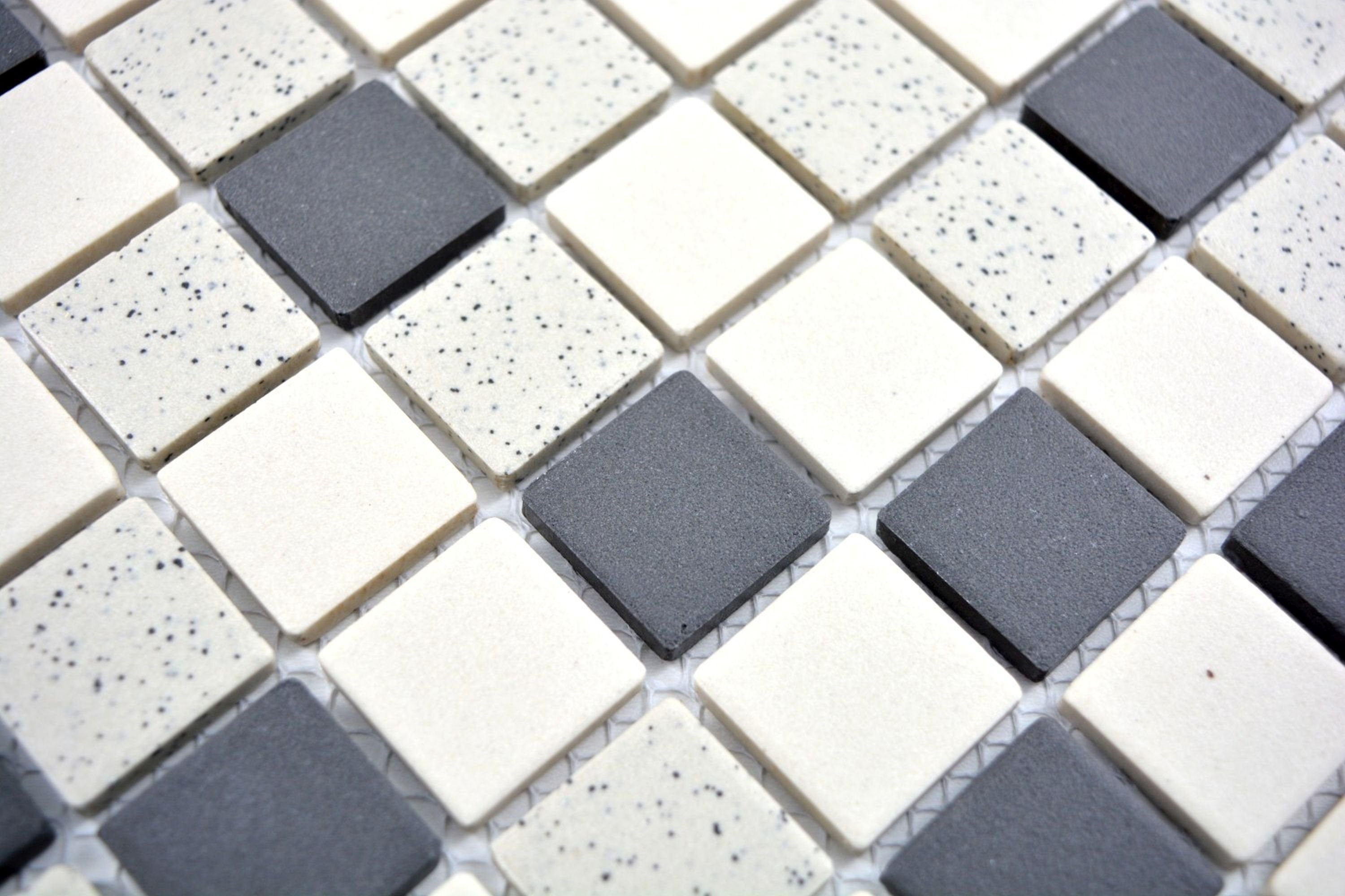beige Mosaik Mosaikfliesen soft Küche unglasiert Boden gesprenkelt Keramik Mosani schwarz