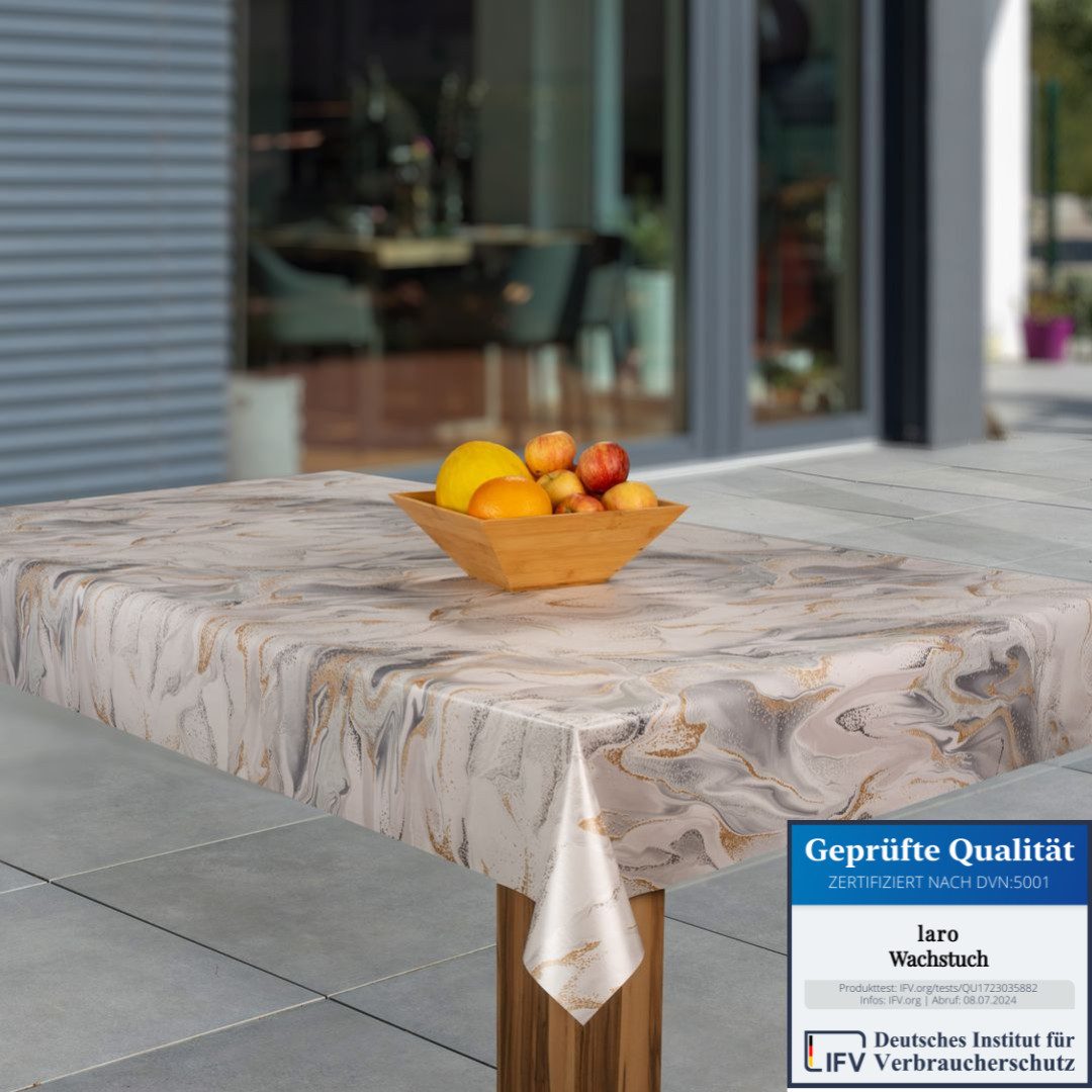 laro Tischdecke Wachstuch-Tischdecken Abwaschbar Sand Sahara beige braun rechteckig