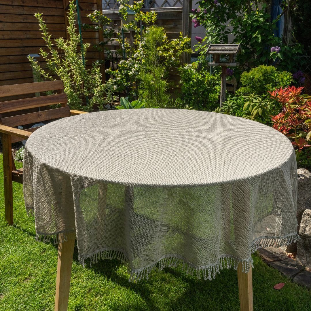 laro Tischdecke Gartentischdecke Wetterfest Rutschfest Rund