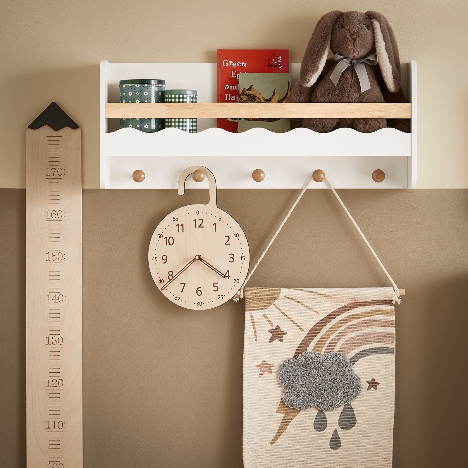 SoBuy Wandregal KMB78, Kindergarderobe mit Ablage günstig online kaufen