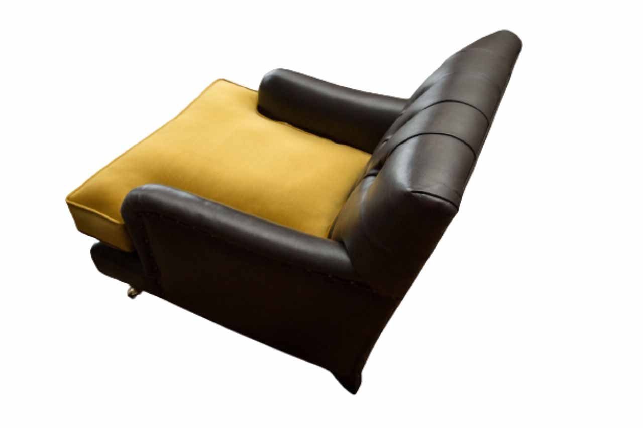 Club Polster Braun Lounge Luxus Sofa Leder Sessel, Design JVmoebel Sitzer Couch Sessel