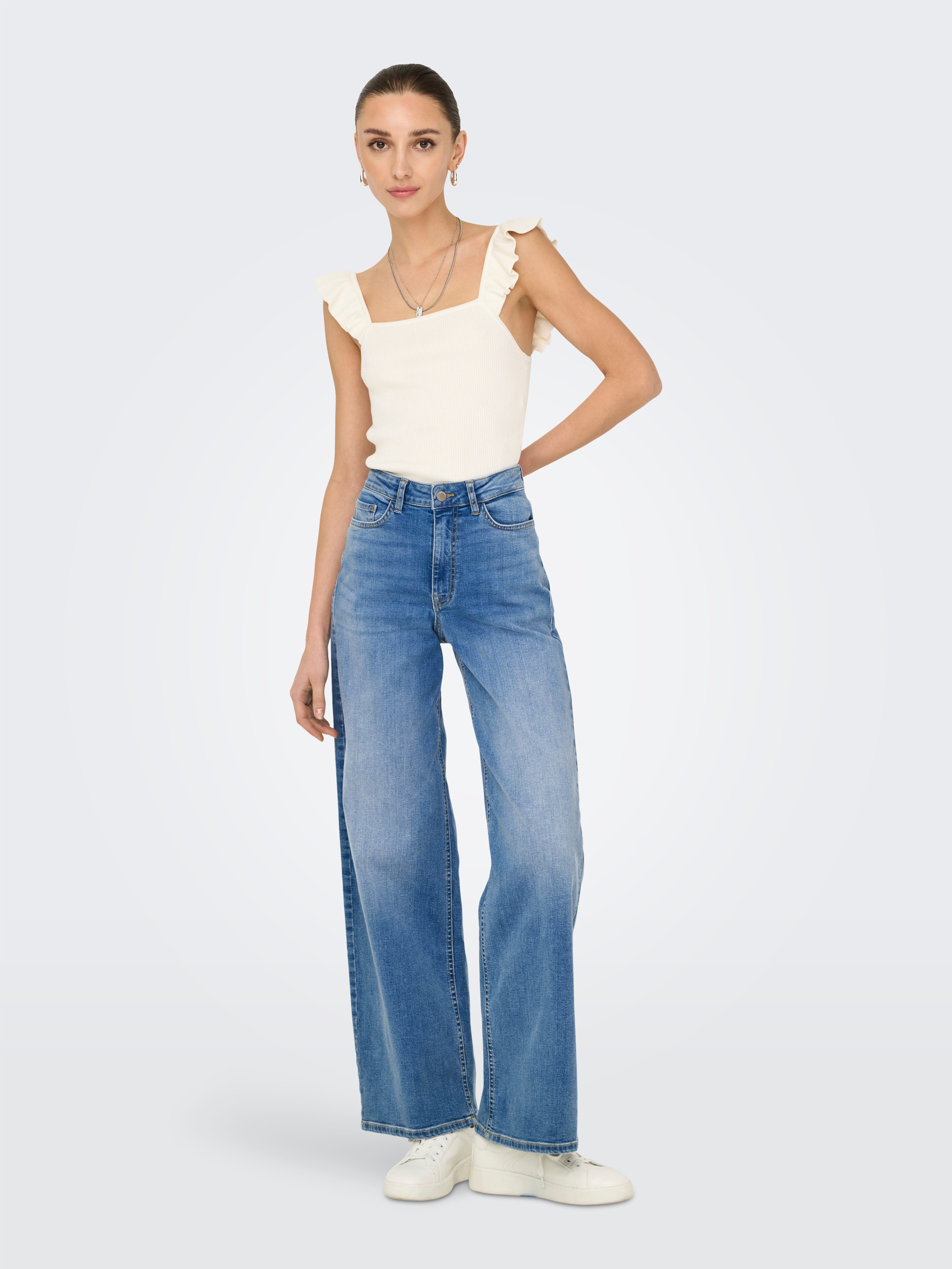 JDY High-waist-Jeans JDYFELINA-FINA HW WIDE MED BLUE DNM NOOS