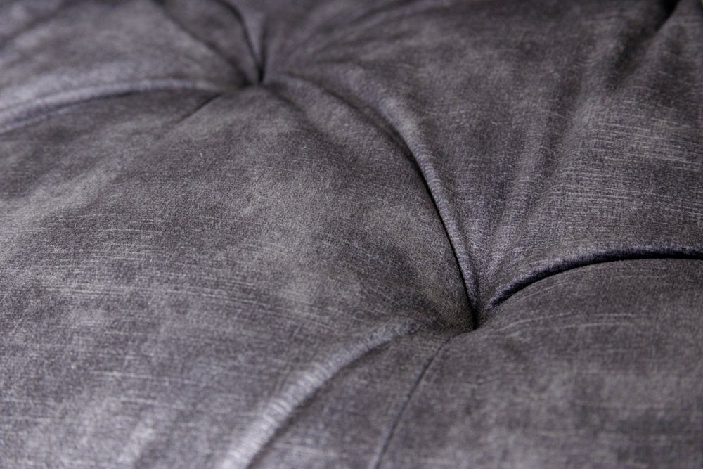 riess-ambiente Barhocker MILANO grau / schwarz (Einzelartikel, 1 St), Samt · Metall · Stuhl mit Lehne · Chesterfield Steppung