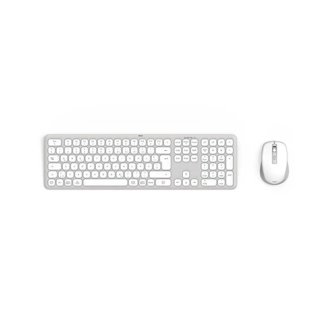 Hama Tastatur und Maus kabellos (Multi Device 2,4GHz, 2x Bluetooth, QWERTZ) Tastatur- und Maus-Set