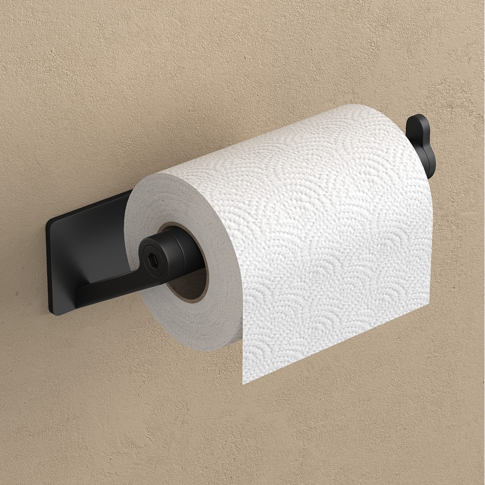 doporro Toilettenpapierhalter Klopapierhalter moderner Klorollenhalter aus Edelstahl Lino-02, seitlichen Haken, bohrfreie Montage – Bild 2 von 5