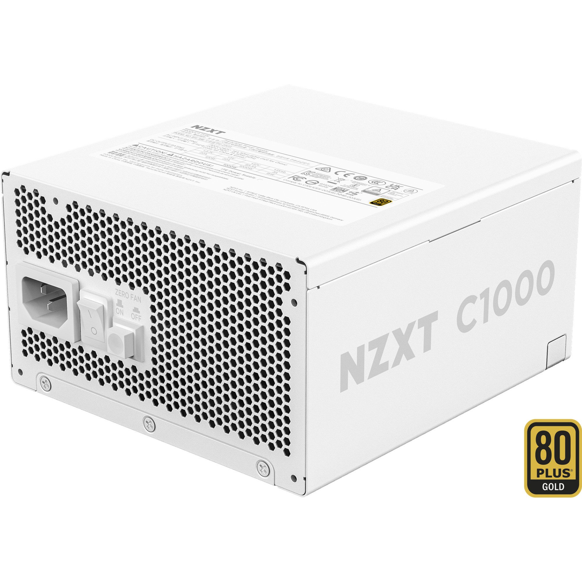 NZXT NZXT C1000 White, PC-Netzteil, (1x 16-Pin PC-Netzteil (80 PLUS Gold)