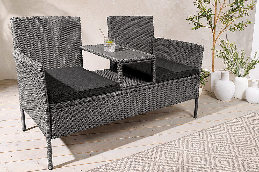 riess-ambiente Gartenbank PORTOFINO 140cm grau (Einzelartikel, günstig online kaufen