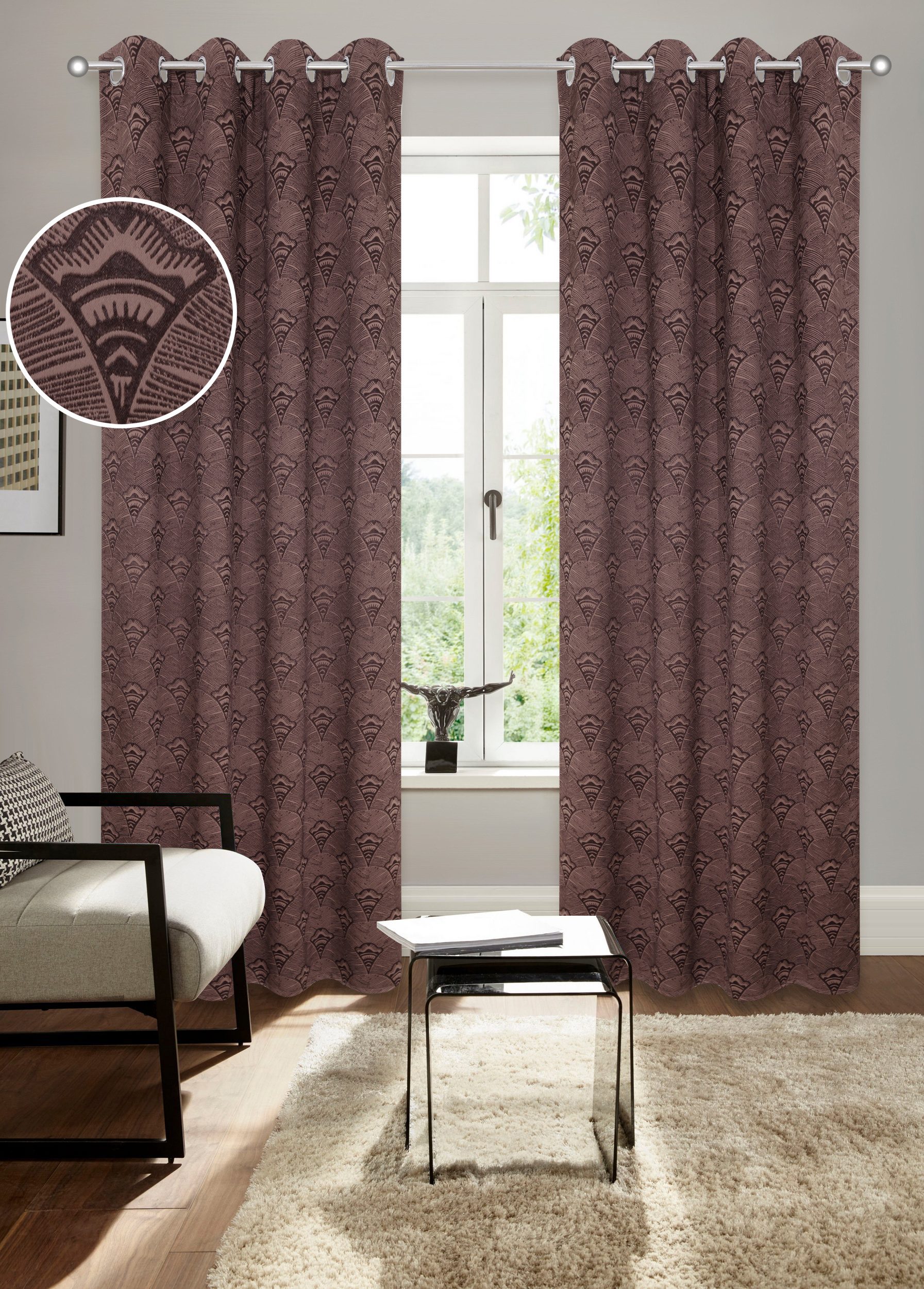 Bruno Banani Verdunkelungsvorhang Alessio (1 St), verdunkelnd, Elegantes Muster, Jacquard, verdunkelnder Vorhang, blickdicht, modern