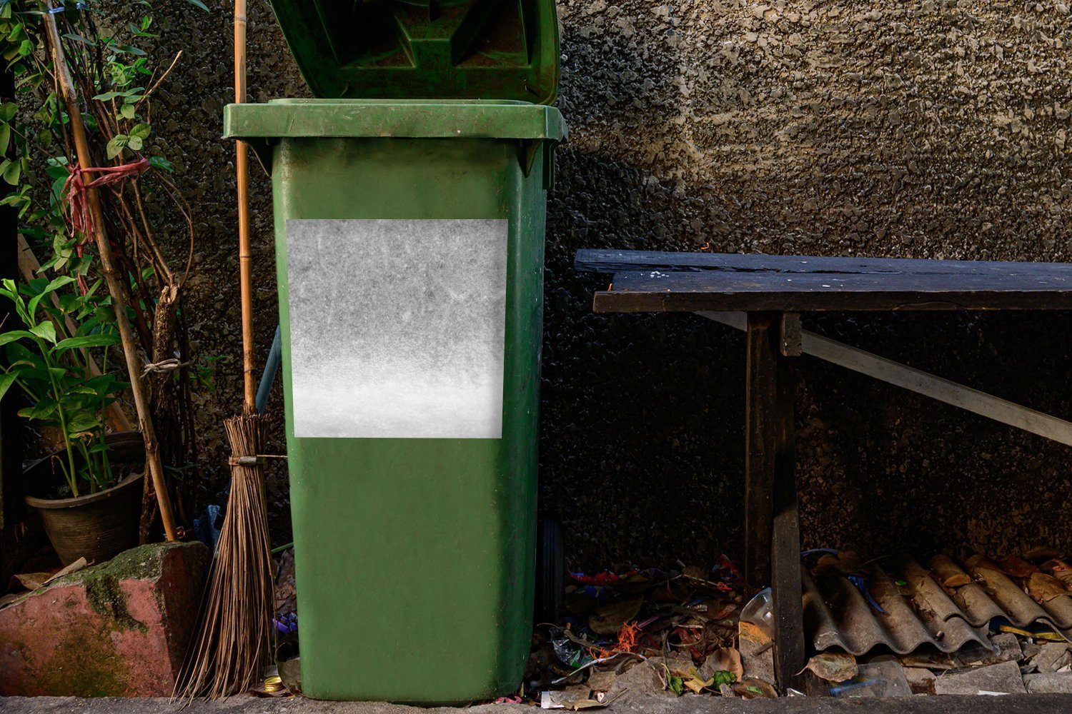 MuchoWow Wandsticker Container, Abstrakte (1 Wassermelone Mülleimer-aufkleber, Sticker, und Mülltonne, St), - Abfalbehälter weiß schwarz