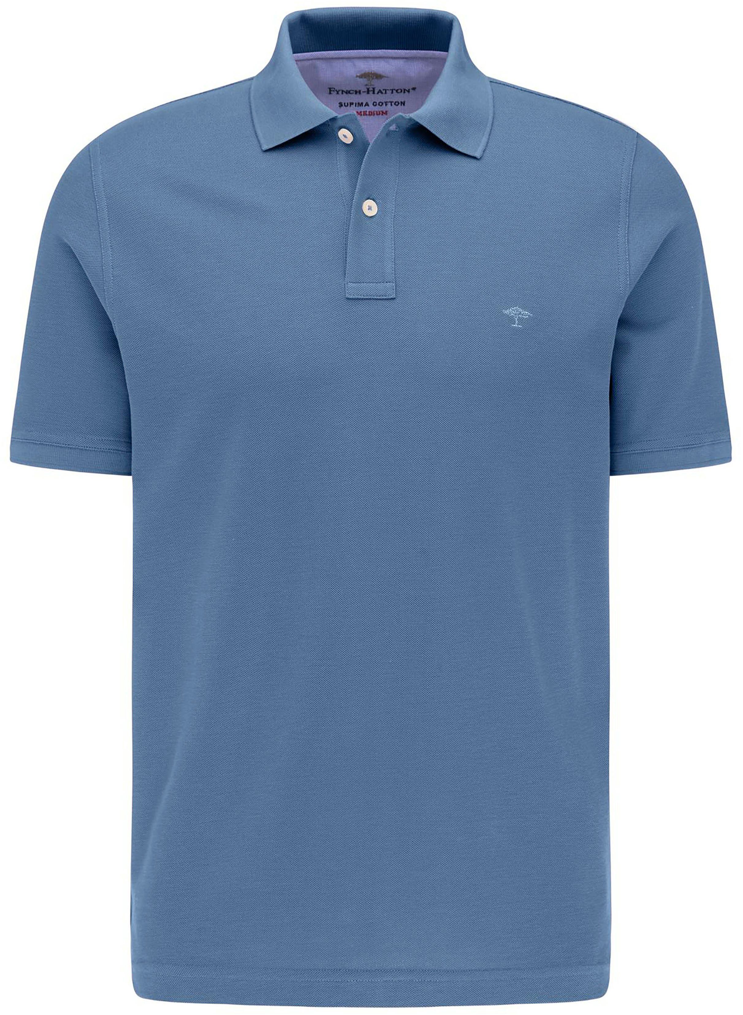 FYNCH-HATTON Poloshirt FYNCH-HATTON Kurzarm Poloshirt (1-tlg) mit kleinem Markenlogo pacific