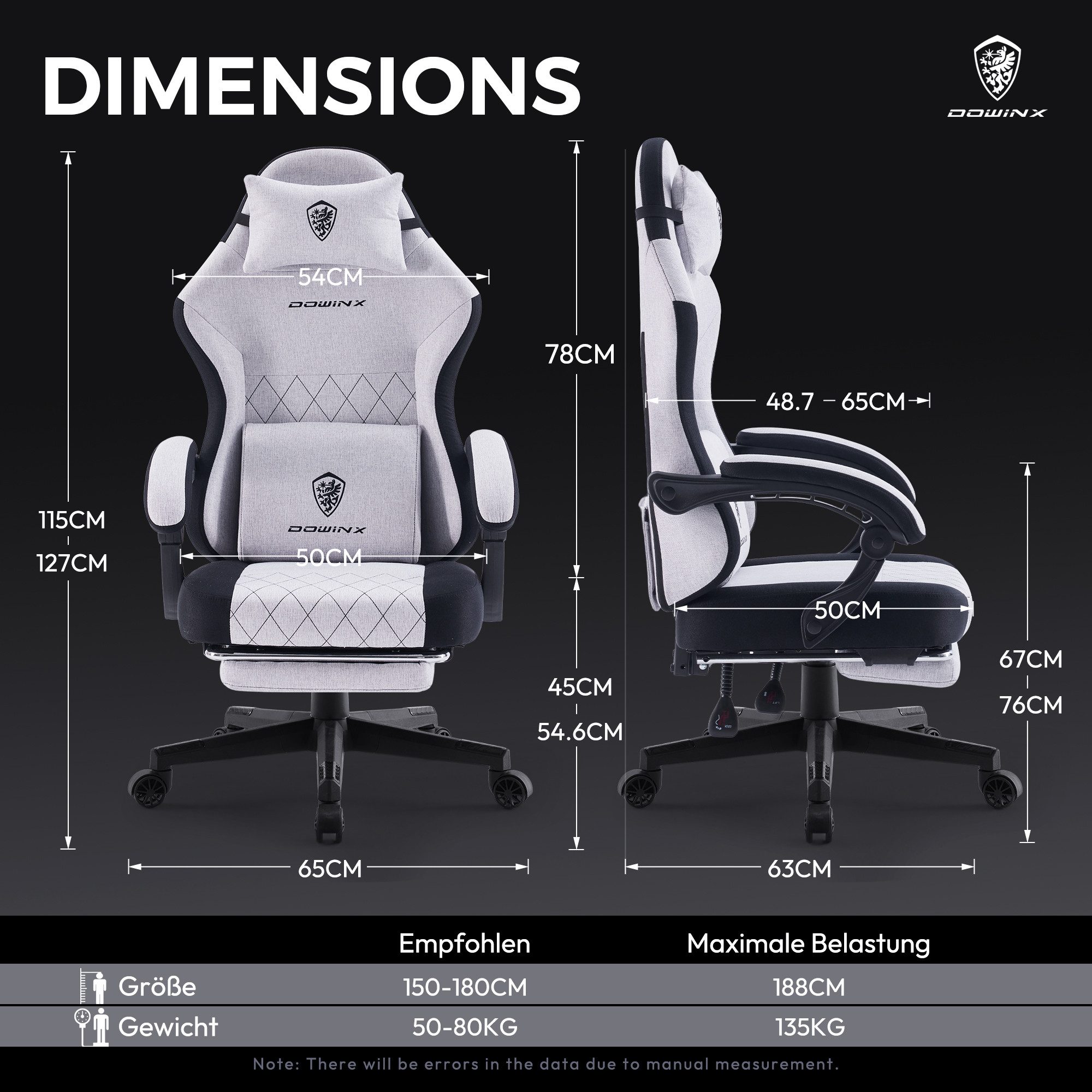Dowinx Gaming-Stuhl Premium Gaming-Sessel mit Fußstütze und Lendenstütze (1 günstig online kaufen