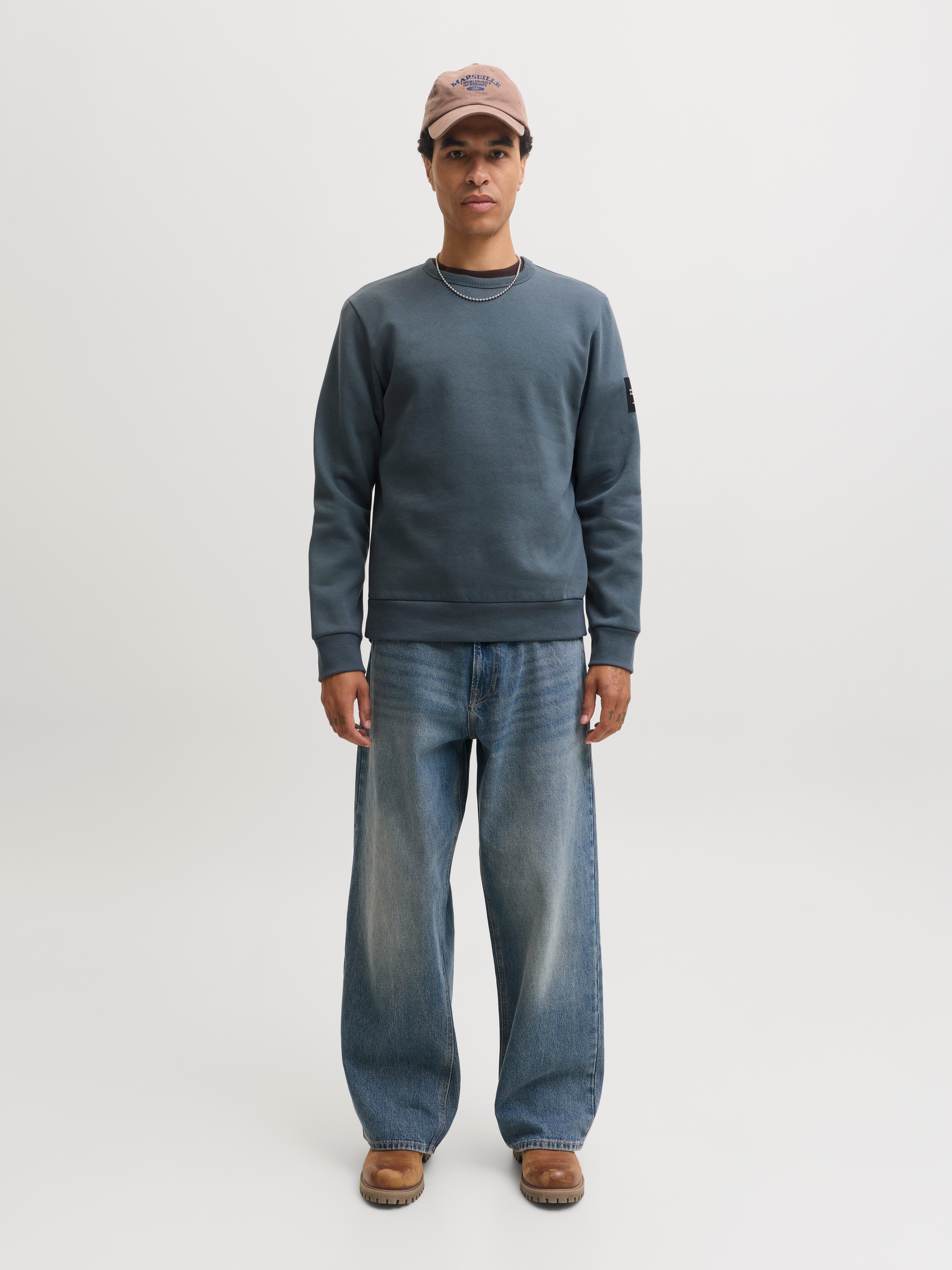 Jack & Jones Sweatshirt JJCLEVELAND SWEAT CREW NECK Materialmix, regular fit – Bild 3 von 5
