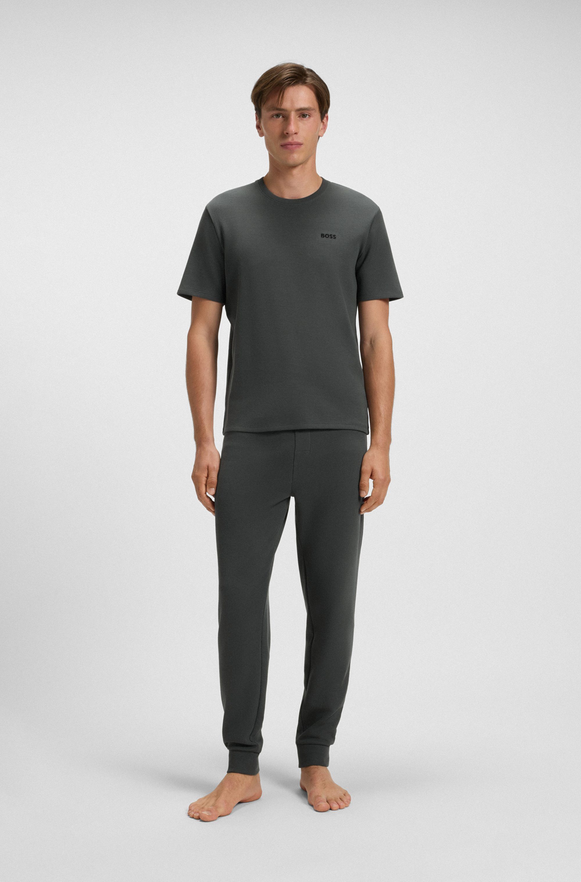 BOSS Pyjamaoberteil Waffle T-Shirt