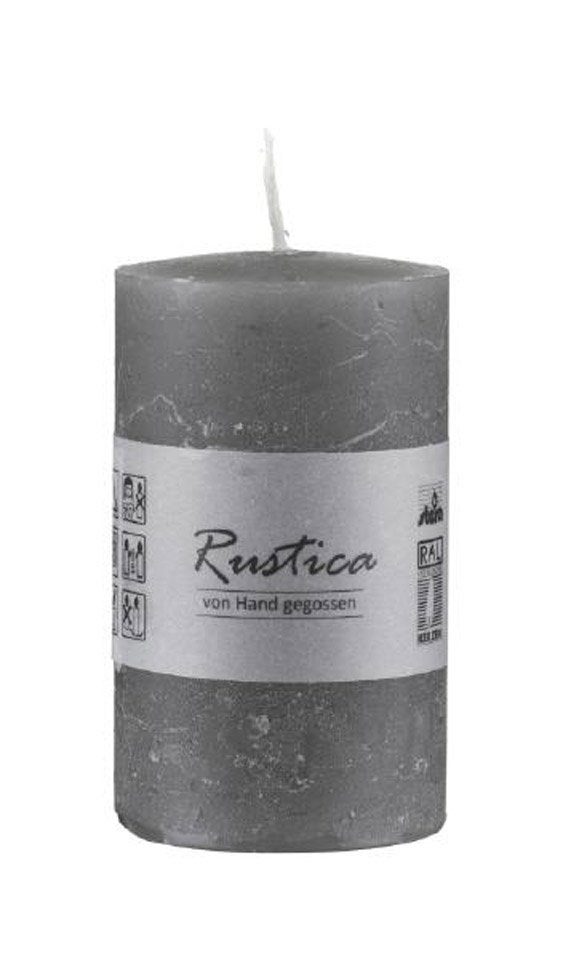 Kopschitz Kerzen Rustic-Kerze durchgefärbte Rustic Kerzen Grau 250 x Ø 80 mm, 1