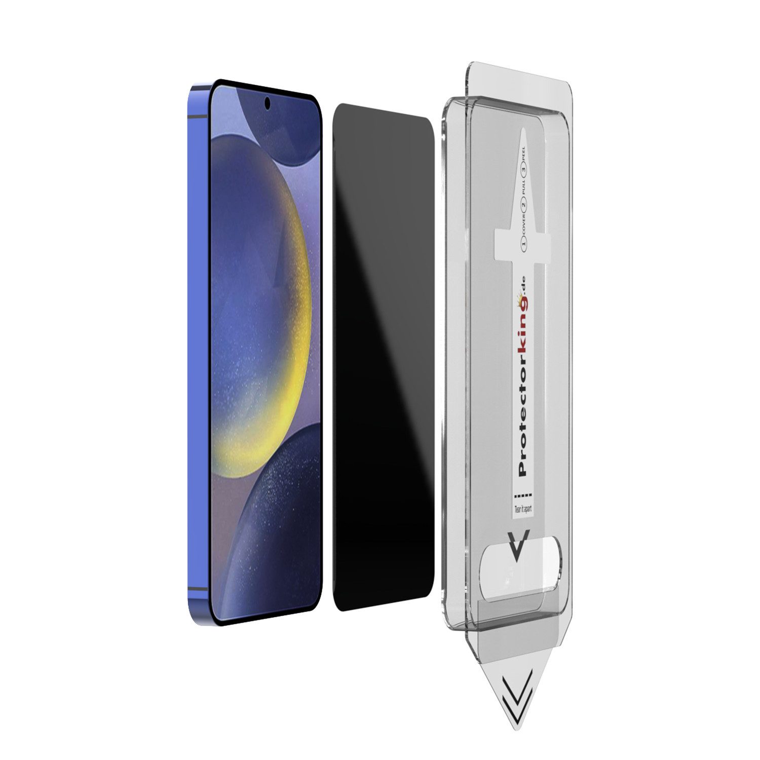 Protectorking Displayschutzfolie 1x Blickschutz 9H Panzerglas Anti-Spy Sichtschutz Displayschutz für Samsung Galaxy S23 Plus, 1-Stück, 1 Stück, Auto-Dust-Eliminierung echtes Tempered 9H Glass HD KLAR