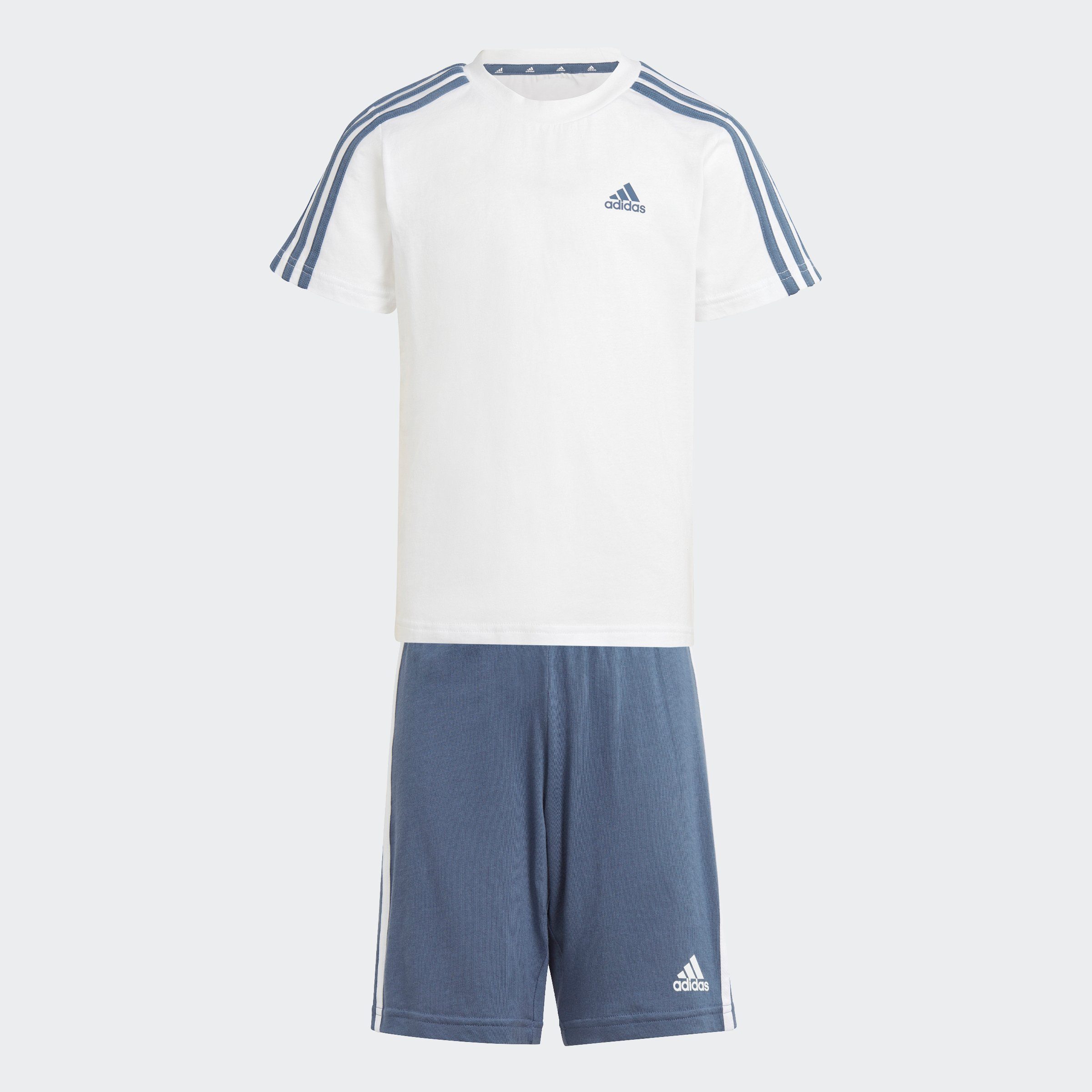 adidas Sportswear Trainingsanzug ESSENTIALS 3STREIFEN SET AUS UND SHORTS (2-tlg)