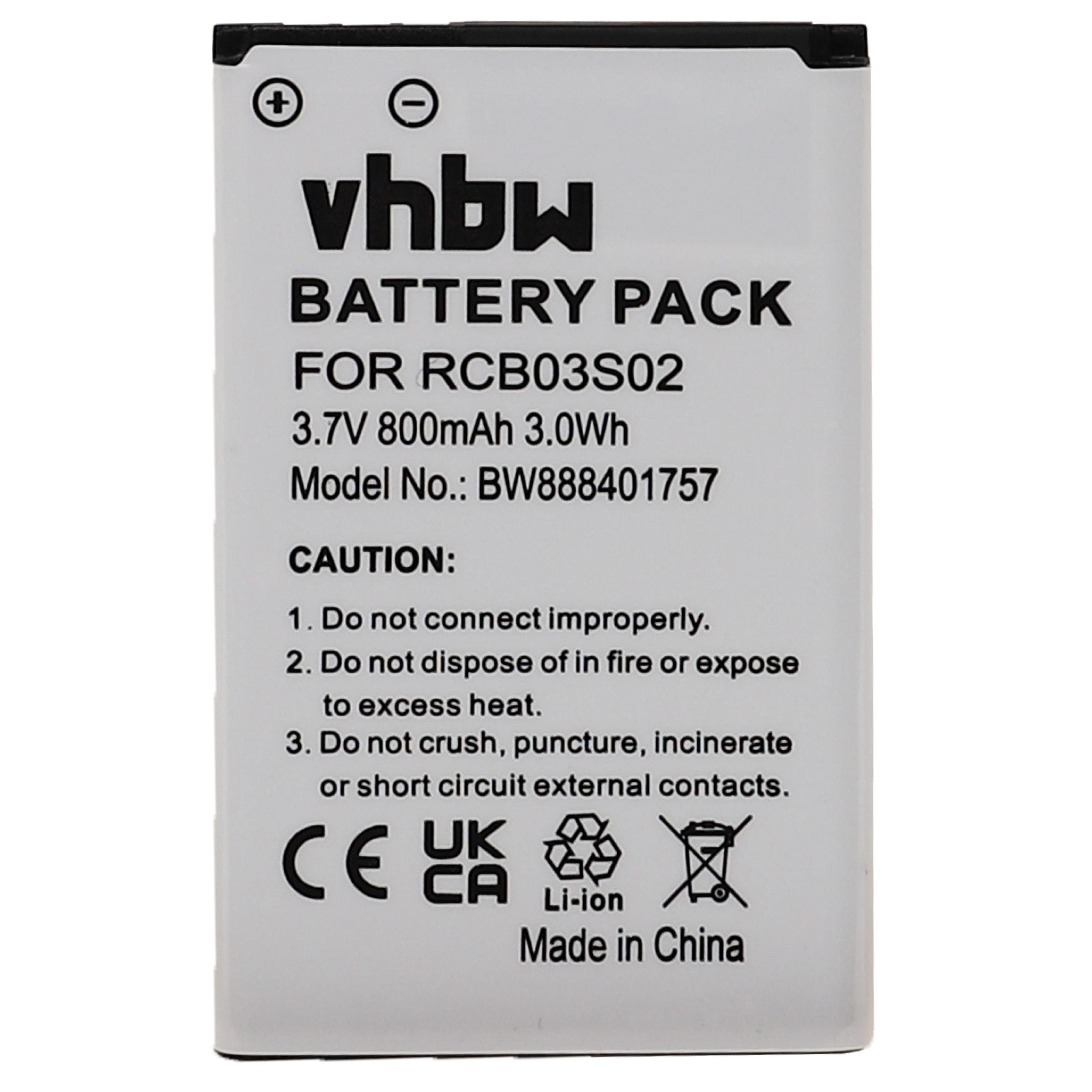 vhbw kompatibel mit Swisstone BBM 615, BBM 625 Smartphone-Akku Li-Ion 800 mAh (3,7 V)