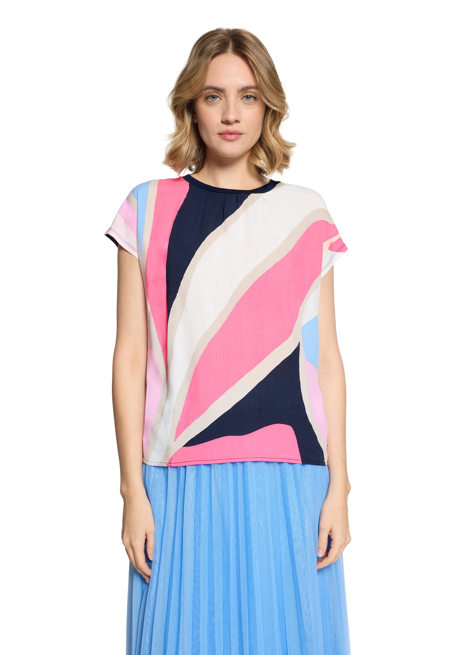 Betty&Co Kurzarmshirt Damen mit Raffung (1-tlg)