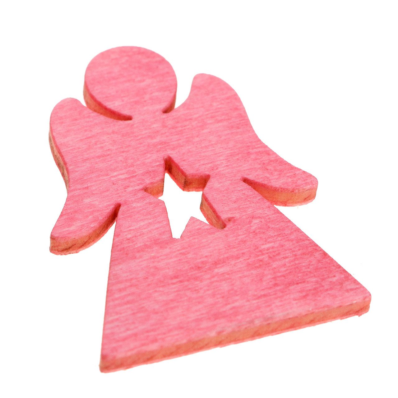 Florists Products Weihnachtsmann Holzengel Streudeko Pink Rosa Weiß 4cm 72er Set, 72 Stück