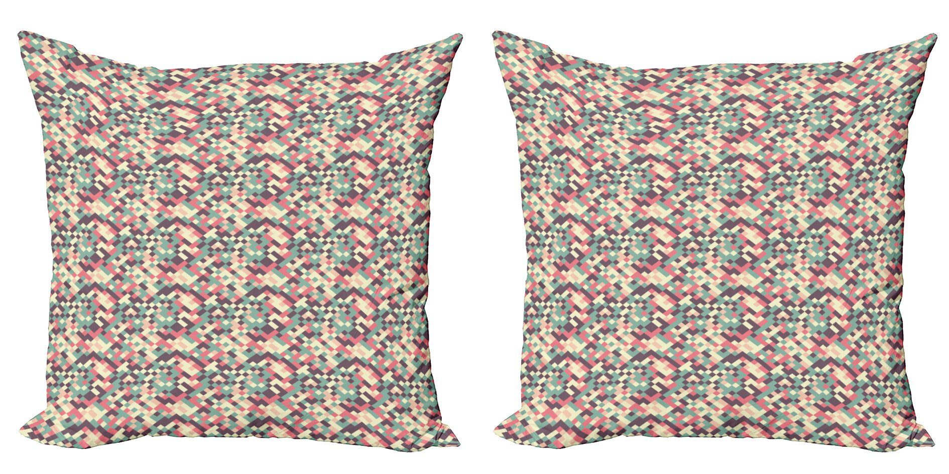Stück), Kissenbezüge Accent Doppelseitiger (2 Abakuhaus Digitaldruck, Geometrisch Modern Mosaik-Quadrate-Design