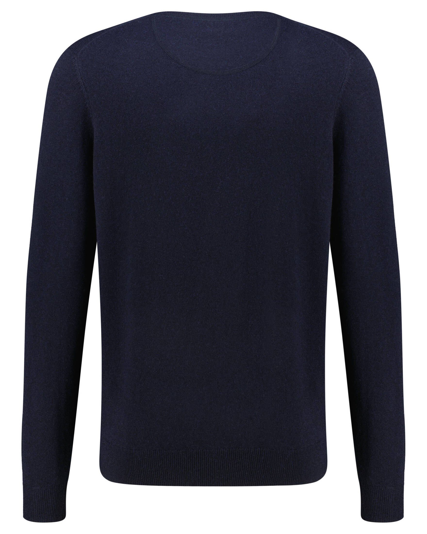 Strickpullover Pullover und Merino-Wolle aus (1-tlg) FYNCH-HATTON (51) Herren Kaschmir blau