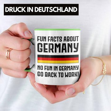Trendation Tasse Trendation - Fun Facts About Germany Tasse Lustiger Spruch Bürotasse mit Spruch Geschenk Kollege Kollegin