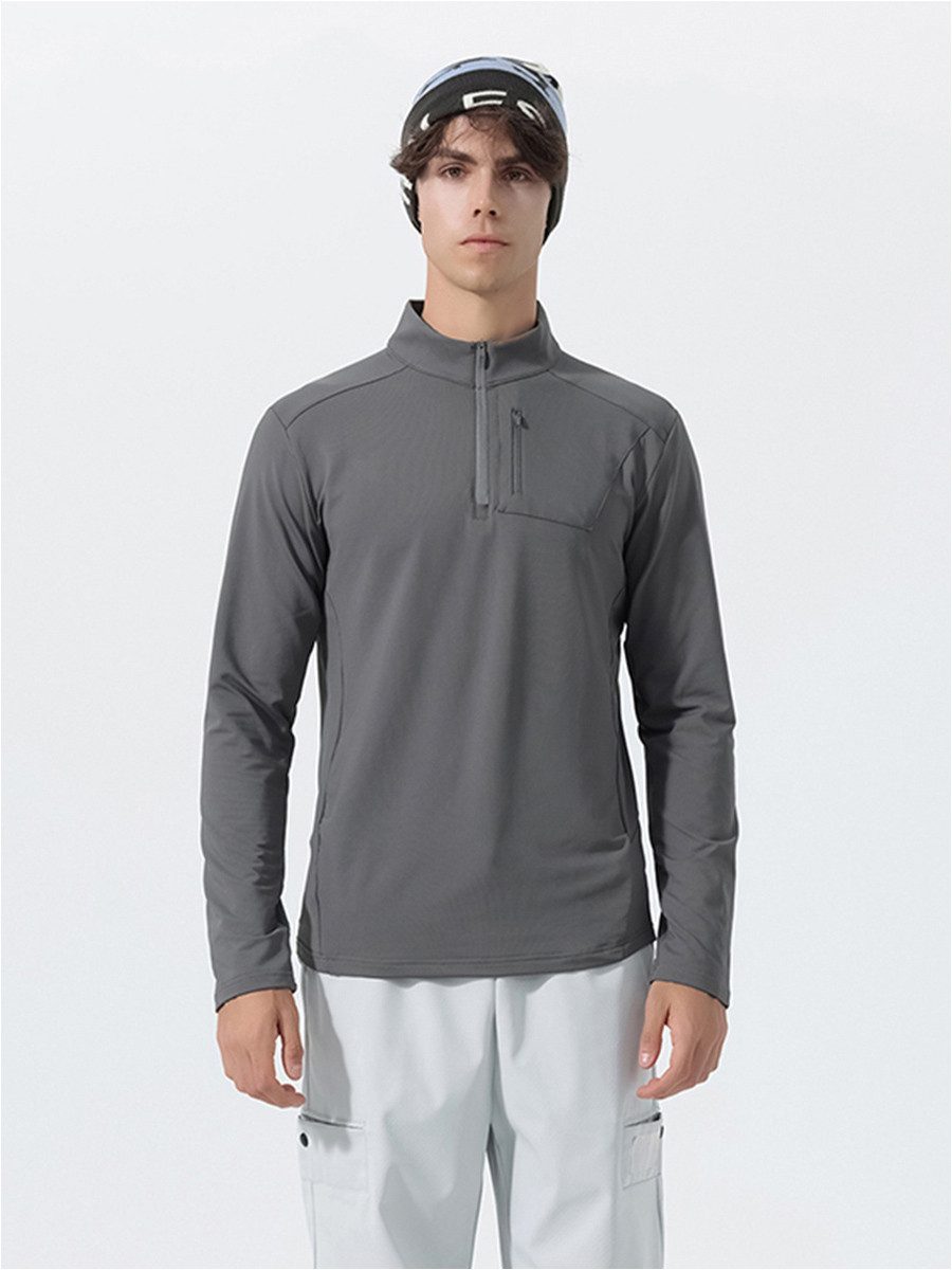 YOUTHUP Funktionsshirt Herren Stretch-Sportshirt mit Zipp-Polo-Kragen