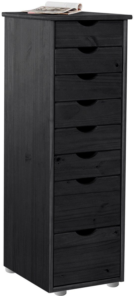 OTTO home Kommode Gava, massives Kiefernholz, mit vielen Stauraummöglichkeiten, Breite 34 cm
