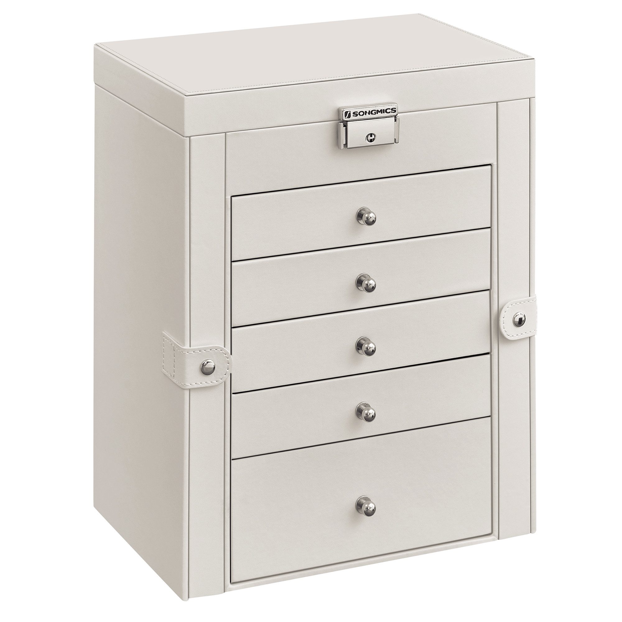 SONGMICS Schmuckkasten, Schmuckschatulle mit 6 Ebenen, seitlichen Klapptüre günstig online kaufen