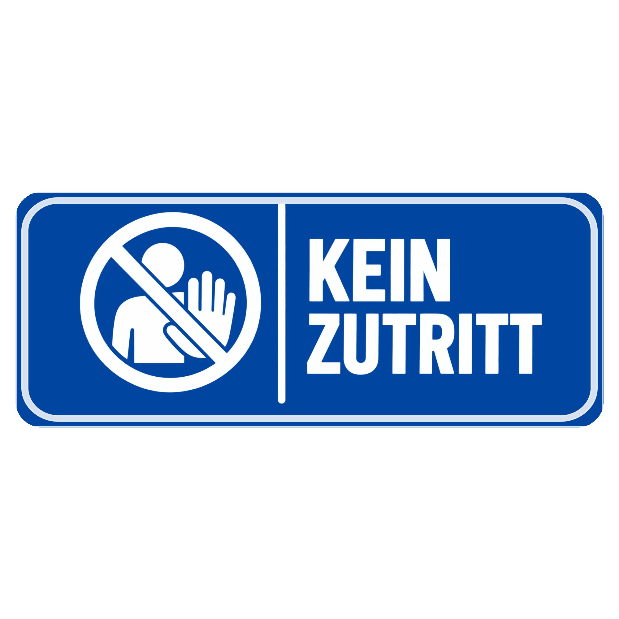 Nomiro Hinweisschild NOMIRO Hinweisschild Türschild Kein Zutritt 15x6 cm - Kunststoff blau, (1 St), selbstklebend, lasergraviert