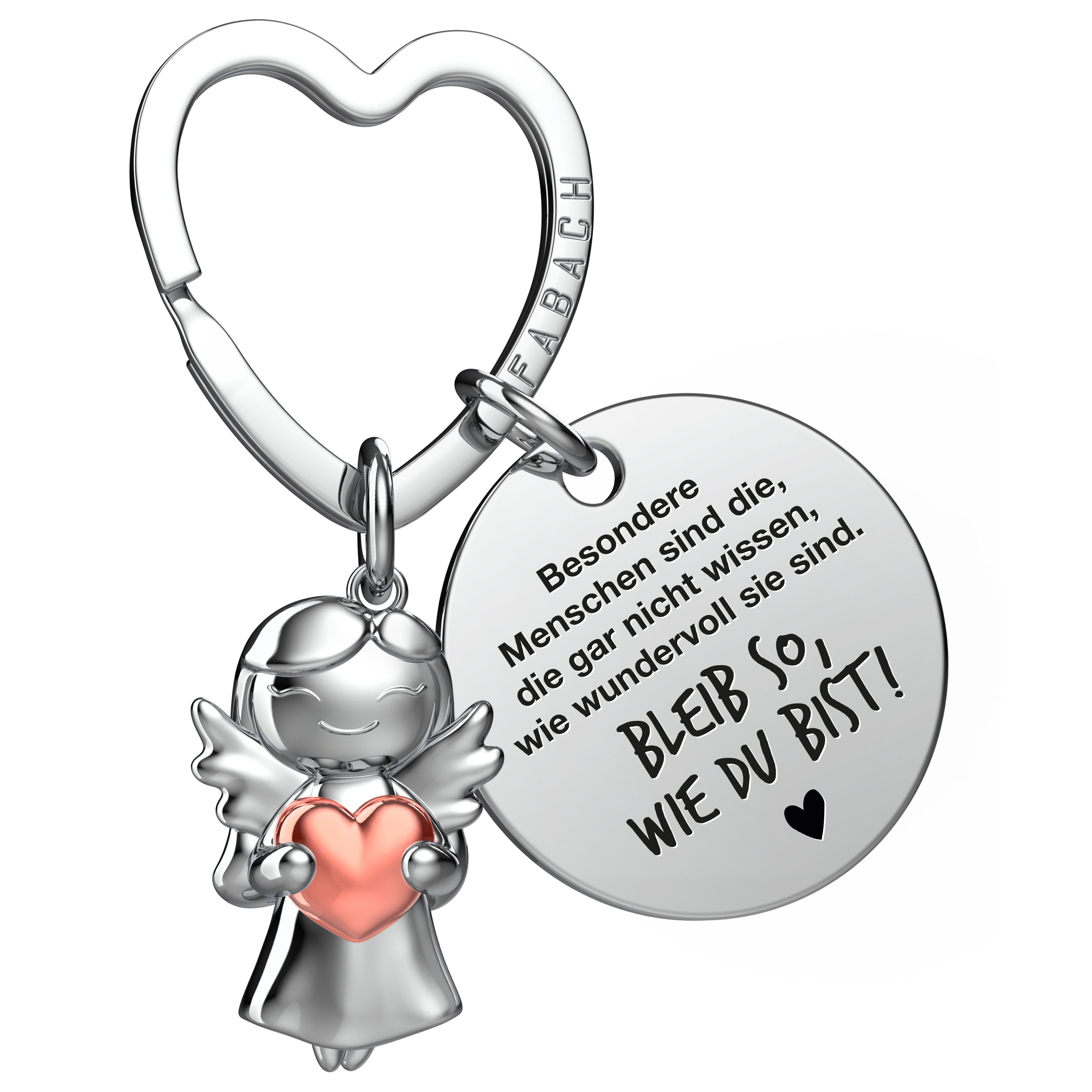 FABACH Schlüsselanhänger Schutzengel Star in Charms Größe mit Gravur "Beste Freundin"