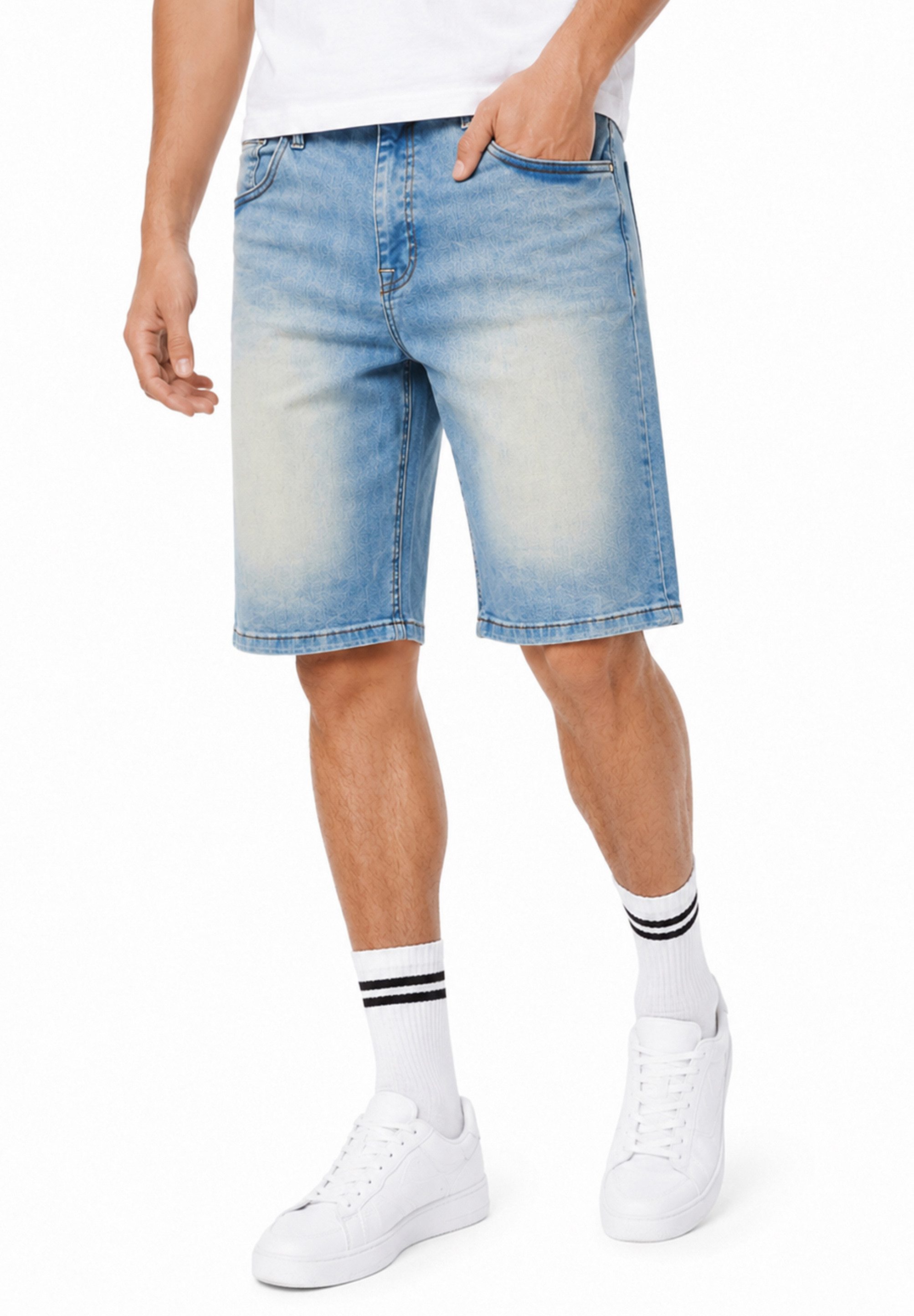 SOULSTAR Jeansshorts im Regular-Fit mit Stretch als Kurze Hose für Herren Sommer-Shorts Bermuda für Männer mit Elasthan