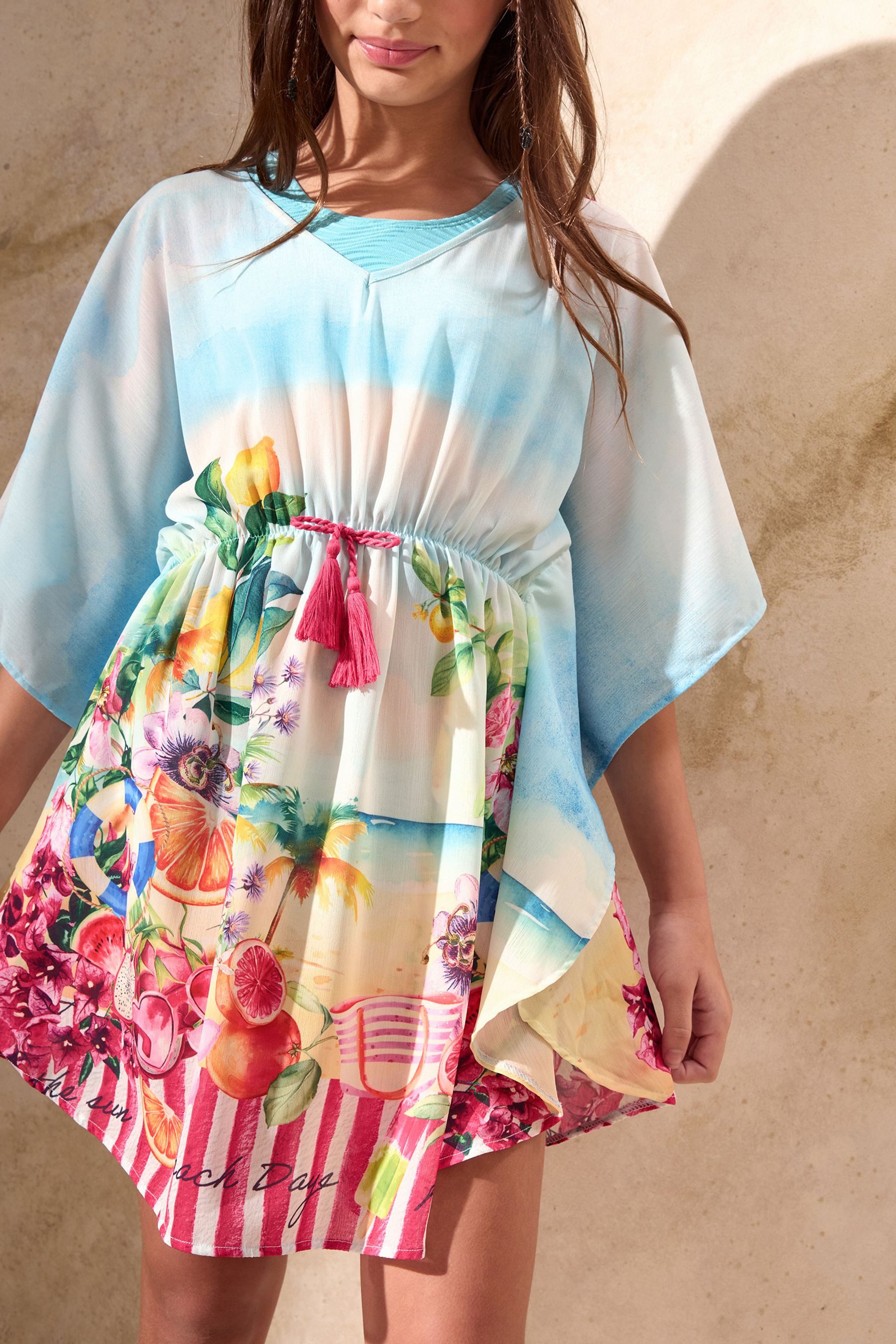 LIPSY Kaftan Lipsy Chiffon-Kaftan mit Print (1-tlg)
