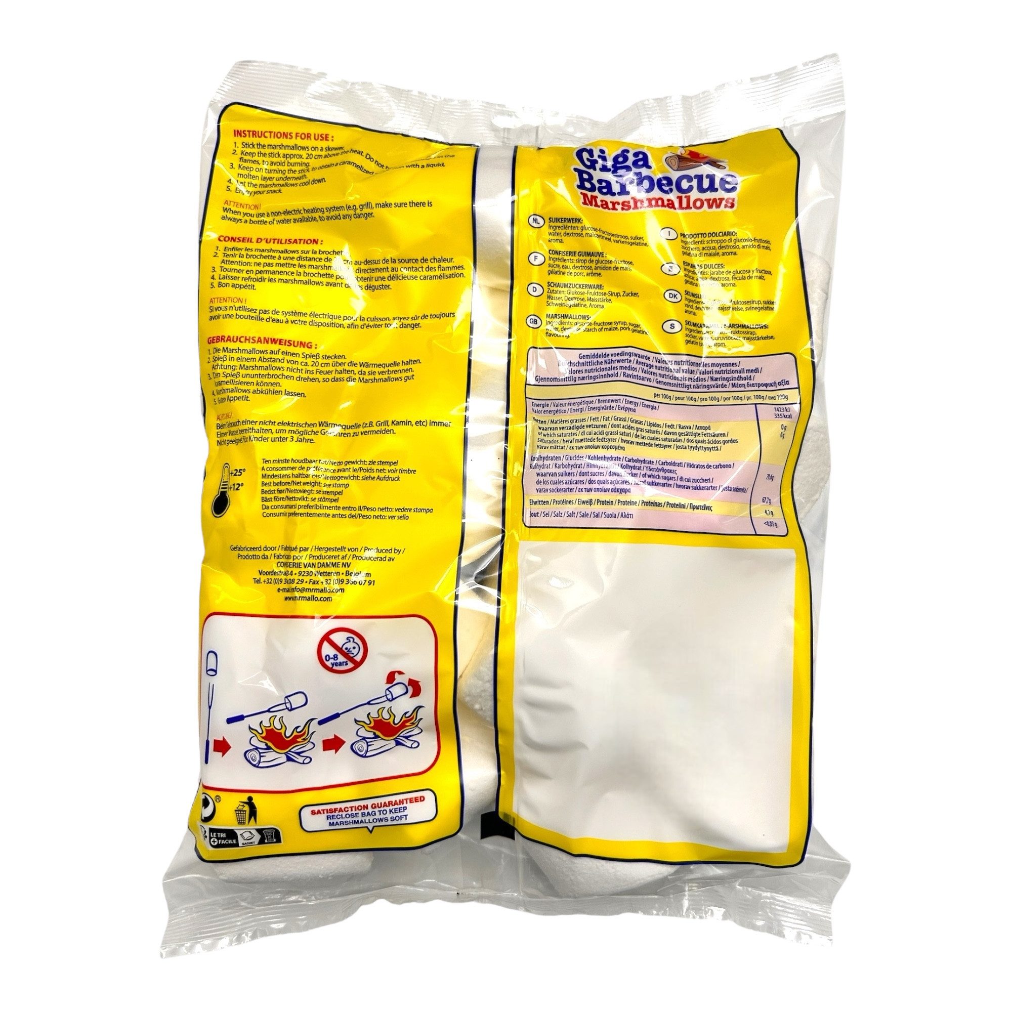 Mr. Mallo Süßigkeit Mr. Mallo Giga Barbecue Marshmallows 3x400g – XXL Mäusespeck, 3 x 300 g, (Großverpackung Paketpreis, XXL Mäusespeck 3x 400g zum Grillen & La – Bild 5 von 5