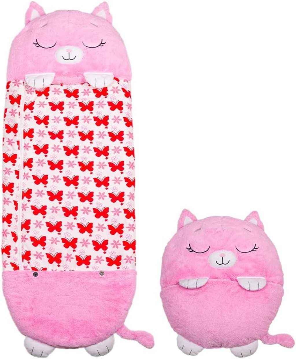 XDeer Schlafsack Kinderschlafsack,2-in-1 Cartoon Schlafsack,Flauschiger Schlafsäcke, weiche und bequeme Kissen,geeignete Geschenk für kinder