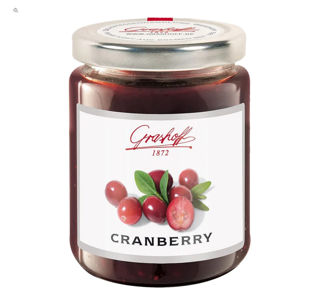 Grashoff Fruchtaufstrich, Grashoff Cranberry Konfitüre Extra fruchtig süßer Fruchtaufstrich 250g