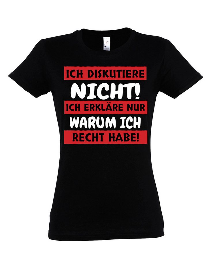 Youth Designz T-Shirt "Ich diskutiere nicht" Damen T-Shirt Print lustig Statement Geschenk mit witzigen Aufdruck für Frauen