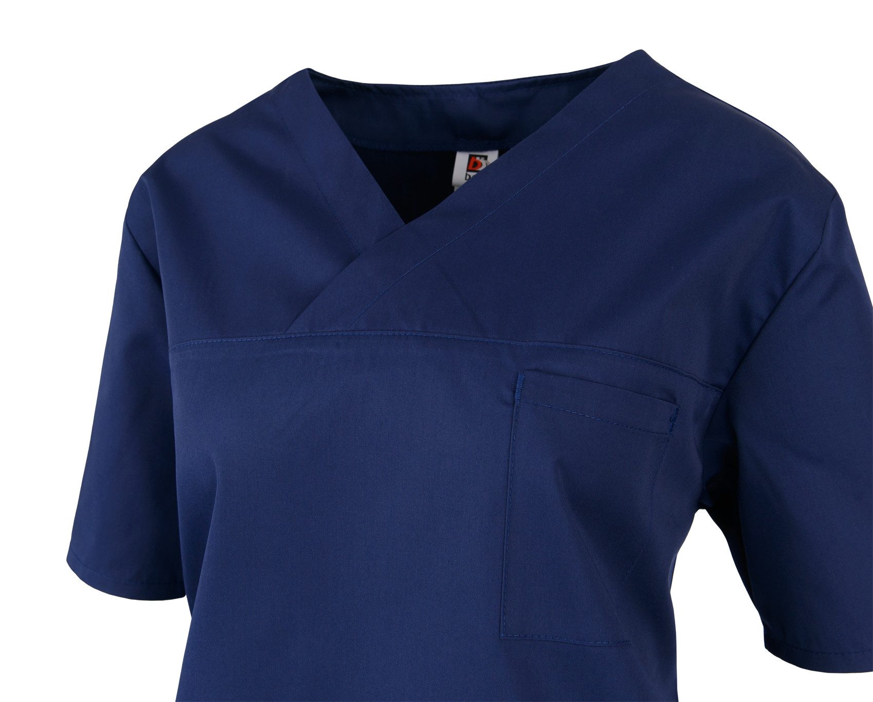 BEB Schlupfbluse beb MEDIZIN/PFLEGE Damen KASACK Kurzarm V-Neck Baumwollmix Marine – Bild 3 von 5