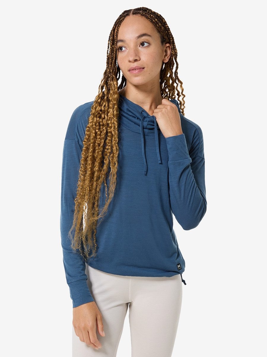 SUPER.NATURAL Hoodie für Damen aus Merino W FUNNEL HOODIE leichtes Longslee günstig online kaufen