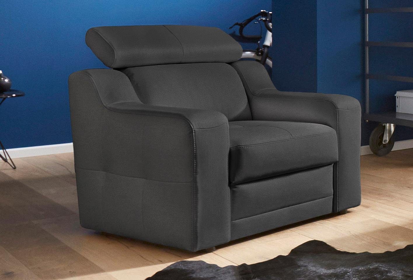 exxpo - sofa fashion Sessel Lotos, Loungesessel, mit Kopf- bzw. Rückenteilverstellung