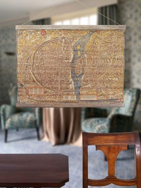 Aubaho Wandbild Landkarte Weltkarte historische Karte Wandkarte Antik-Stil Paris Frank