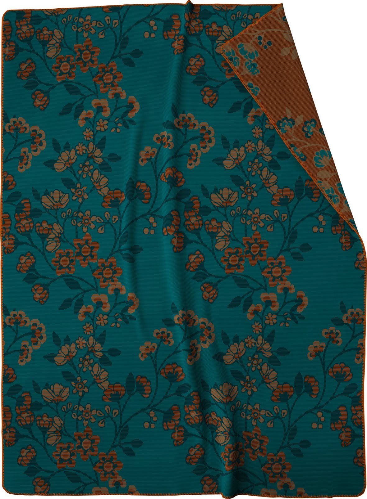 Wohndecke Oriental Flowers, florale Sofadecke in 150x200, Decke aus Baumwoll-Mix, Biederlack, Made in Germany, orientalisches Muster – Bild 5 von 5