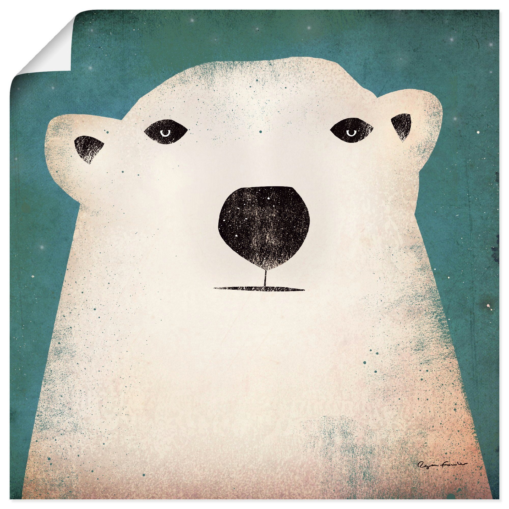 Artland Wandbild Eisbär, Tiere (1 St), als Leinwandbild, Wandaufkleber oder Poster in versch. Größen