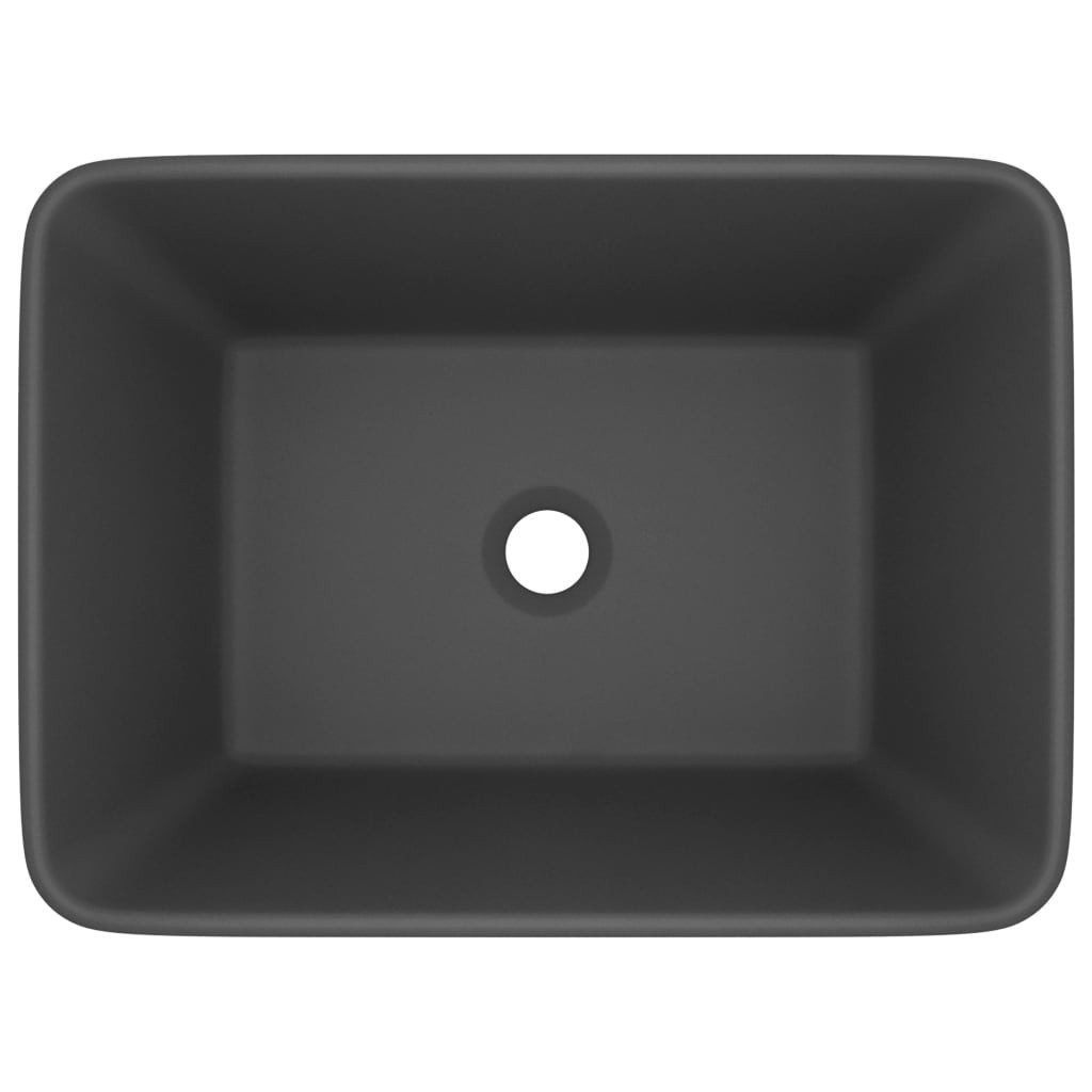 vidaXL Waschbecken Luxus-Waschbecken Matt Dunkelgrau 41x30x12 cm Keramik