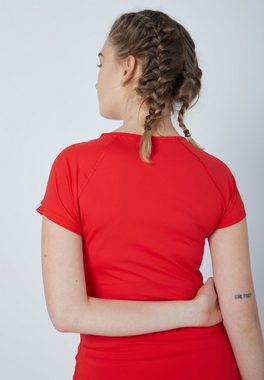 SPORTKIND Funktionsshirt Tennis Capsleeve T-Shirt für Mädchen & Damen rot