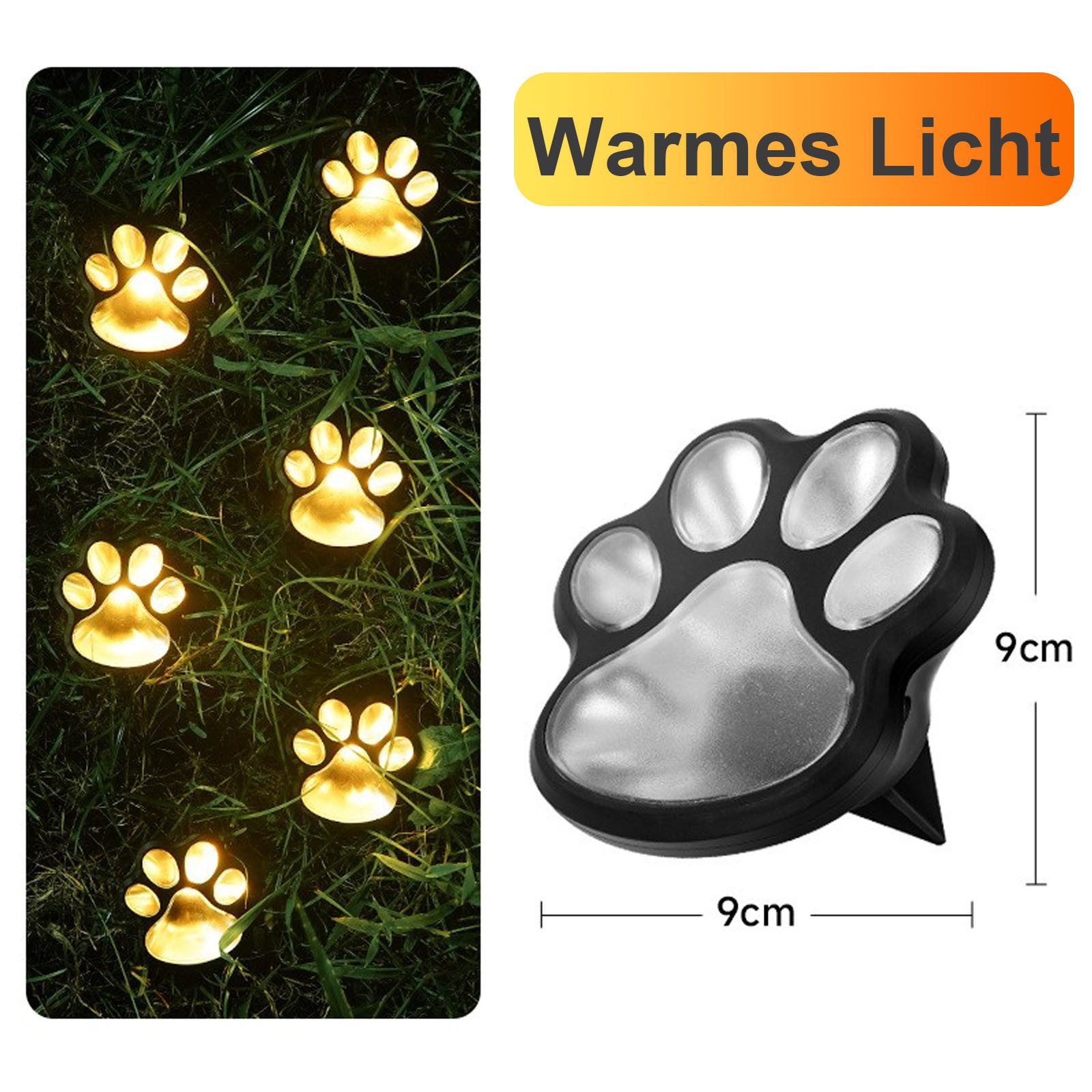 QUBEBU LED Gartenleuchte 3/6x LED Solarleuchte Garten Bodenleuchte Katzenkrallen Gartenstrahler, Solarleuchten Solarlampen für Außen Garten Patio Gehweg, Wetterfest, Weiß/Warmweiß/Bunt Solar Pfoten Gartenleuchte mit Dämmerungssensor, Erdspieß Wegeleuchten Gartenbeleuchtung für Rasen Hof Terasse