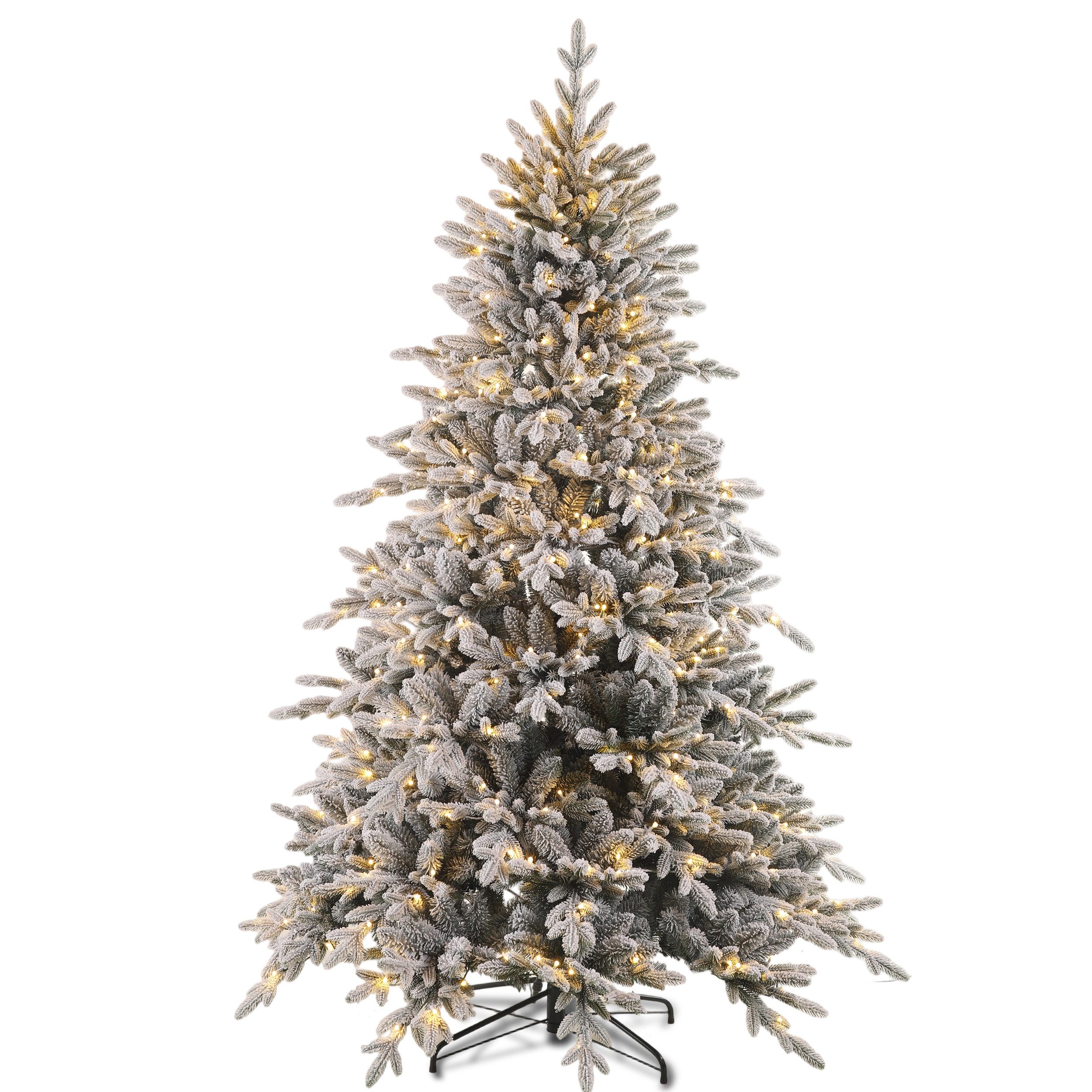 PHILODECO Künstlicher Weihnachtsbaum 180/210cm, 300–400 warmweiße LEDs, 8 Lichtmodi, 933–1287 Zweigspitzen