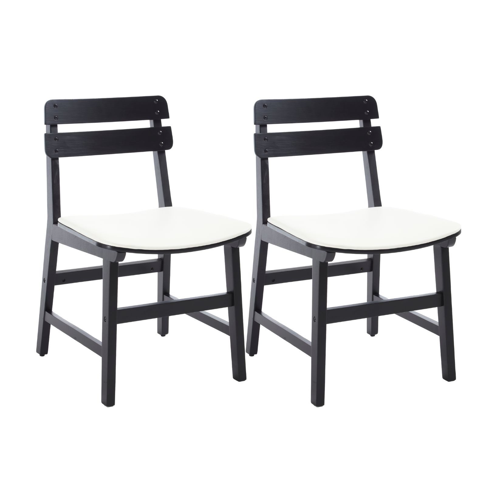 WAHSON OFFICE CHAIRS Esszimmerstuhl 2er Set Küchenstuhl Holz mit PU Lederpolster, ergonomisch für Küche