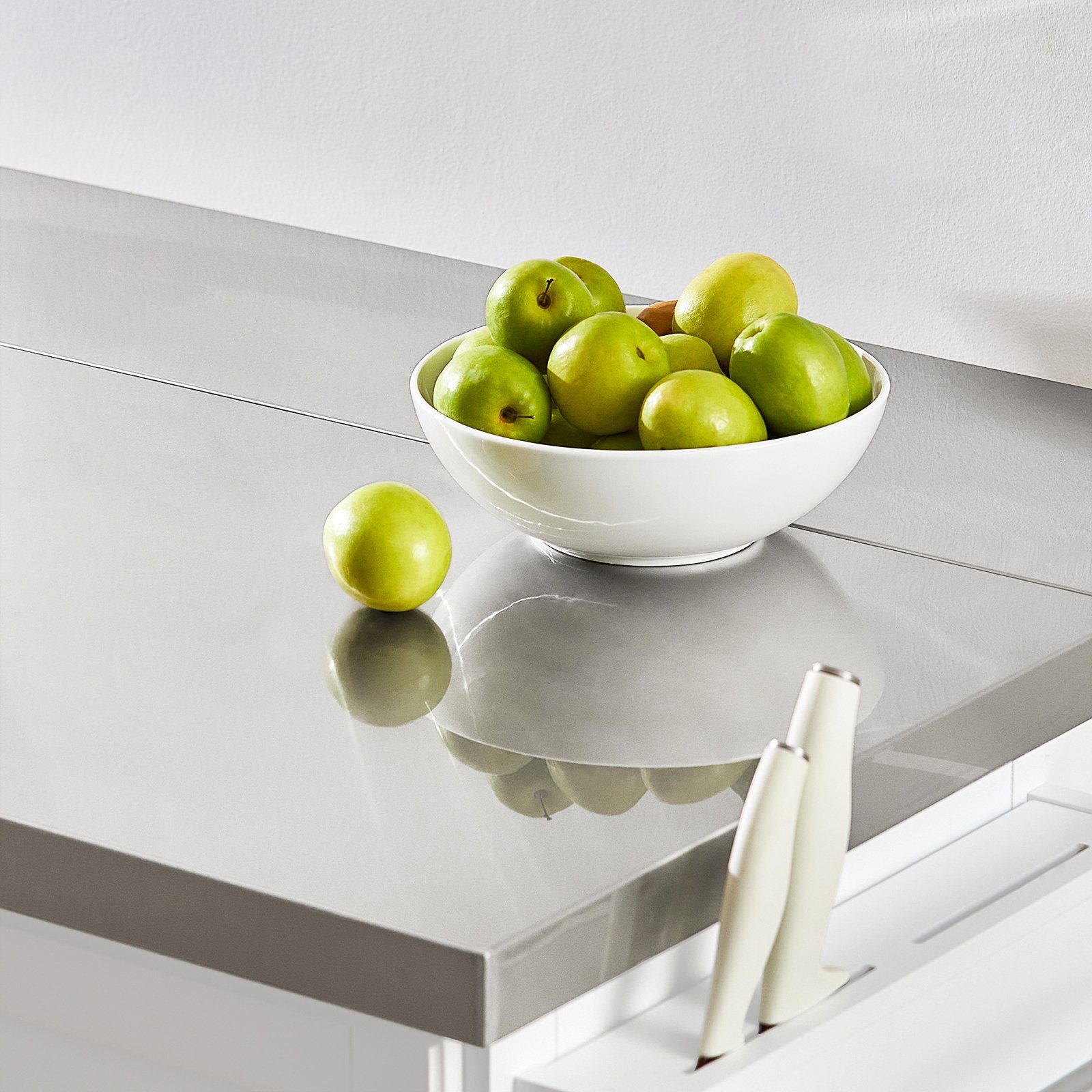 SoBuy Küchenwagen FKW41, Küchenschrank Sideboard Kücheninsel weiß-grau Arbeitsfläche mit erweiterbarer